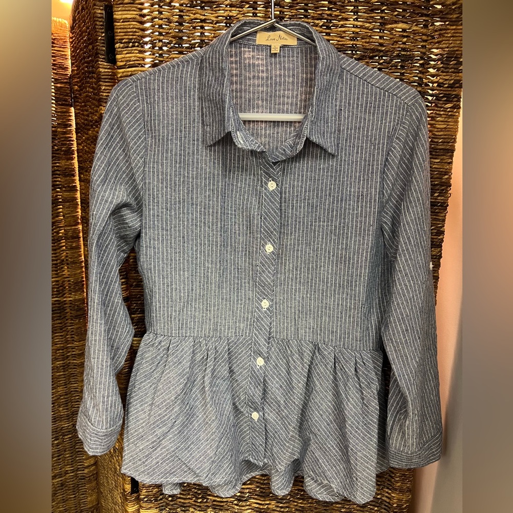 Love Notes- Blue/White Stripe, Size: Large‎ (runs small), Pre-Owned